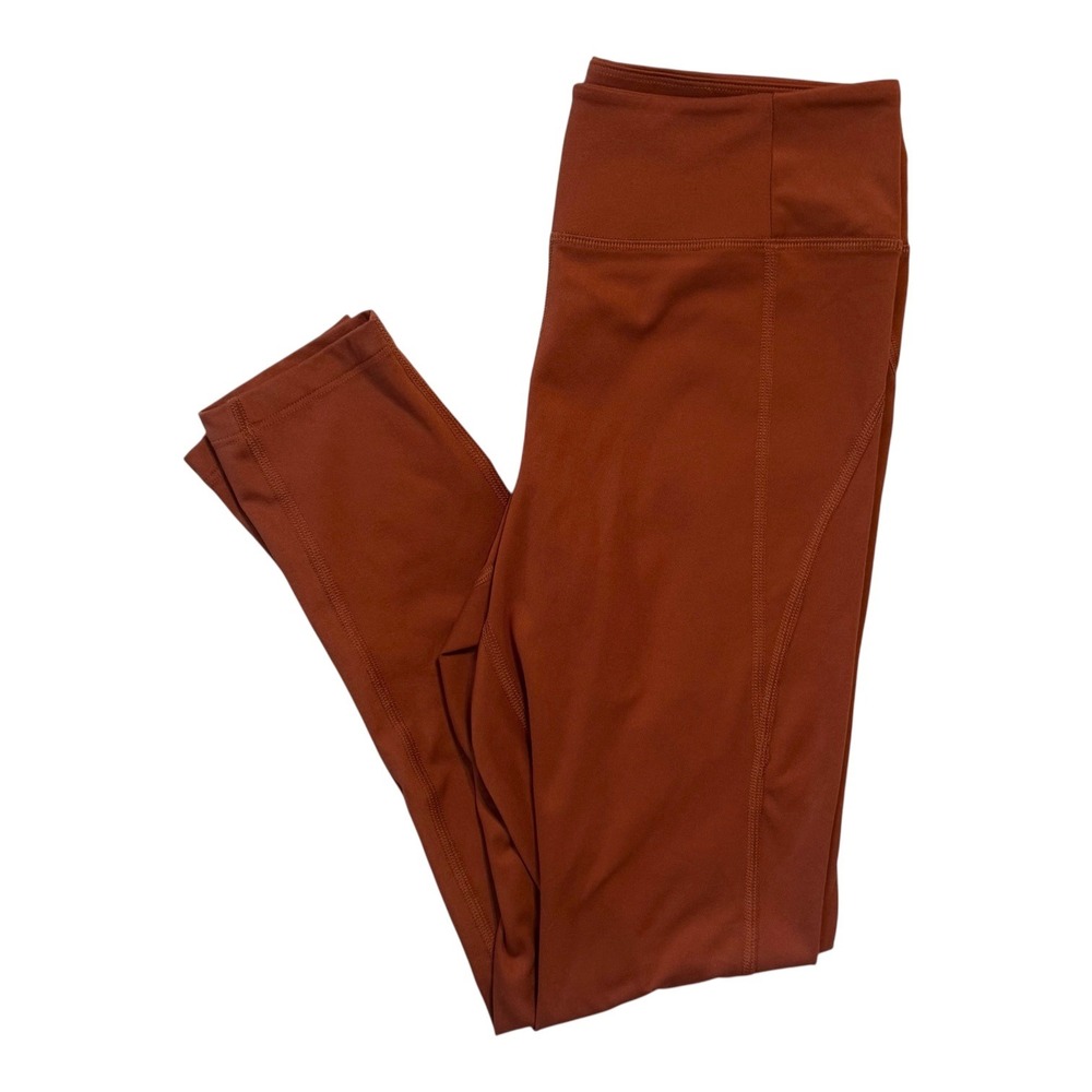 Girlfriend Collective High Rise Compressive Leggings Rust/Terracotta Small - Picture 2 of 5